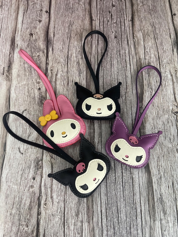 Kuromi Melody bag charm, Personalize bag charm, custom leather bag charm, leather purse charm commission, luggage tag, Mother day gift