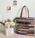 Big tote bag, Handmade crochet shoulder bag, trendy tote bag, Knitted multicolor bag, cute gift for girl woman, back to school product logo