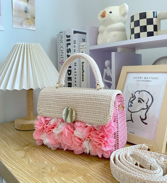 Crossbody Hand Bag Handmade Crochet Purse Handmade Shoulder Bag Pink Cute Bag Mini Bag Small Purse Christmas Gift Black Friday Etsy