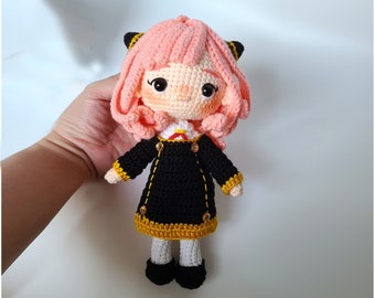 Crochet Anya  doll, Crochet princess doll,  beautiful girl princess plushies, anime plushie, gift for girl, mother day gift