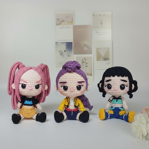 Huntr/x Kpop Demon Hunter Girls: Rumi, Mira, and Zoey, Crochet