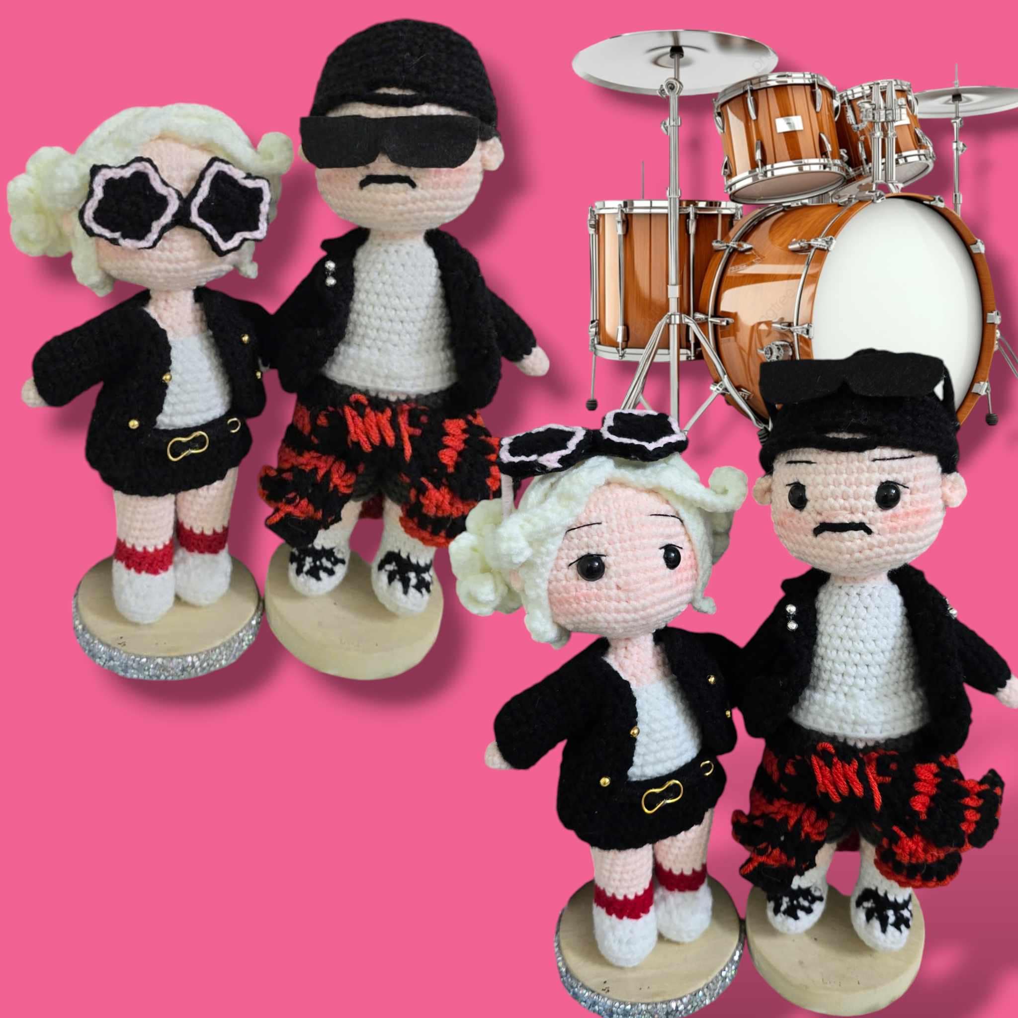 APT Rosé and Bruno Crochet Doll, Mini Look Alike Doll