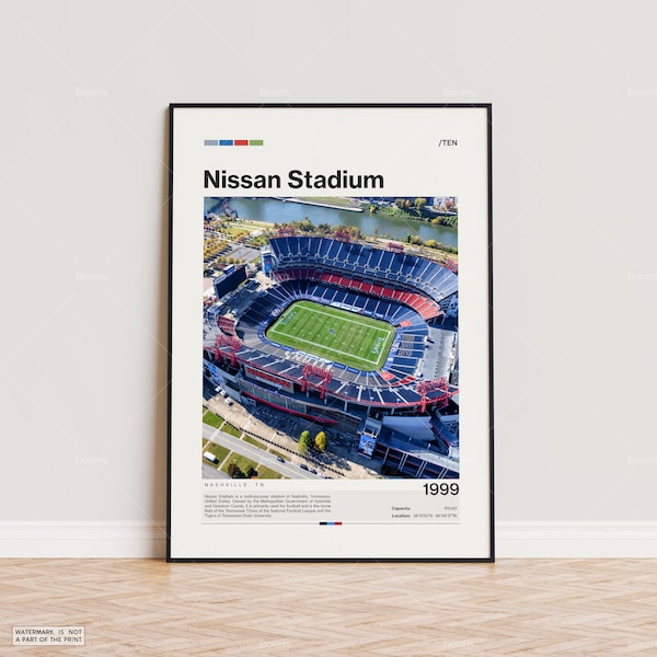 Nissan Stadium Poster, Tennessee Titans Poster Print, NFL Stadium Poster, Sports Poster,  Mid Century Modern, Football Fan Gift Print