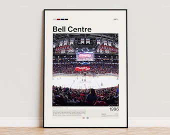 Bell Centre Poster, Montreal Canadiens Poster Print, NHL Arena Poster, Sports Poster,  Mid Century Modern, Hockey Fan Gift Print