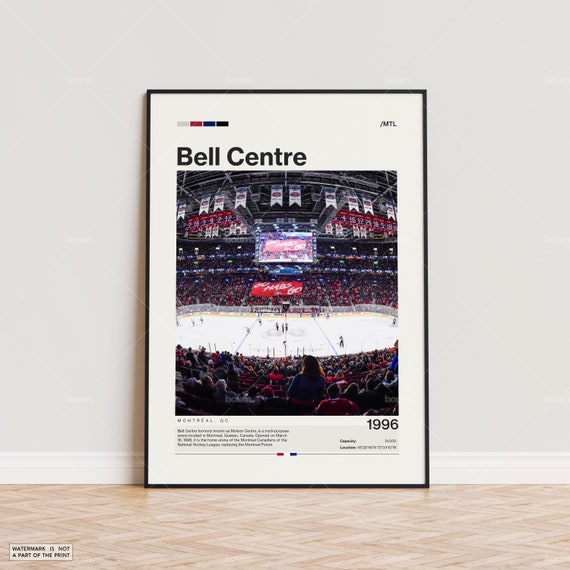 Bell Centre Poster, Montreal Canadiens Poster Print, NHL Arena Poster, Sports Poster,  Mid Century Modern, Hockey Fan Gift Print