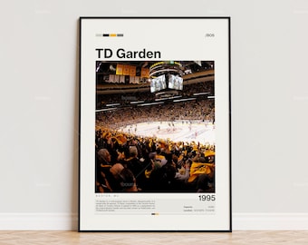 TD Garden Poster, Boston Bruins Poster Druck, NHL Arena Poster, Sport Poster, Mid Century Modern, Hockey Fan Geschenk Druck
