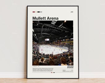 Mullett Arena Poster, Arizona Coyotes Poster Print, NHL Arena Poster, Sport Poster, Mid Century Modern, Hockey Fan Geschenk Print