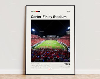 Carter-Finley Stadium Poster, NC State Wolfpack Poster Print, NCAA Stadium Poster, Sports Poster,  Mid Century Modern, Football Fan Gift