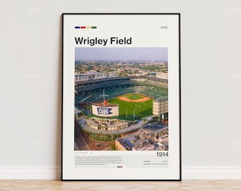 Wrigley Field Poster, Chicago Cubs Poster Print, MLB Stadium Poster, Sports Poster,  Mid Century Modern, Baseball Fan Gift Print