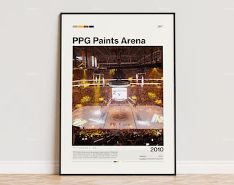 PPG Paints Arena, Pittsburgh Penguins Poster Druck, NHL Arena Poster, Sport Poster, Mid Century Modern, Hockey Fan Geschenk Druck