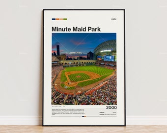 Minute Maid Park Poster, Houston Astros Poster Print, MLB Stadium Poster, Sports Poster,  Mid Century Modern, Baseball Fan Gift Print