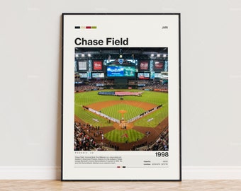Chase Field Poster, Arizona Diamondbacks Poster Print, MLB Stadium Poster, Sports Poster,  Mid Century Modern, Baseball Fan Gift Print