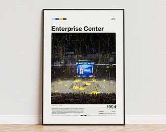 Enterprise Center Poster, St. Louis Blues Poster Print, NHL Arena Poster, Sports Poster,  Mid Century Modern, Hockey Fan Gift Print