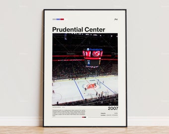 Prudential Center Poster, New Jersey Devils Poster Druck, NHL Arena Poster, Sport Poster, Mid Century Modern, Hockey Fan Geschenk Druck