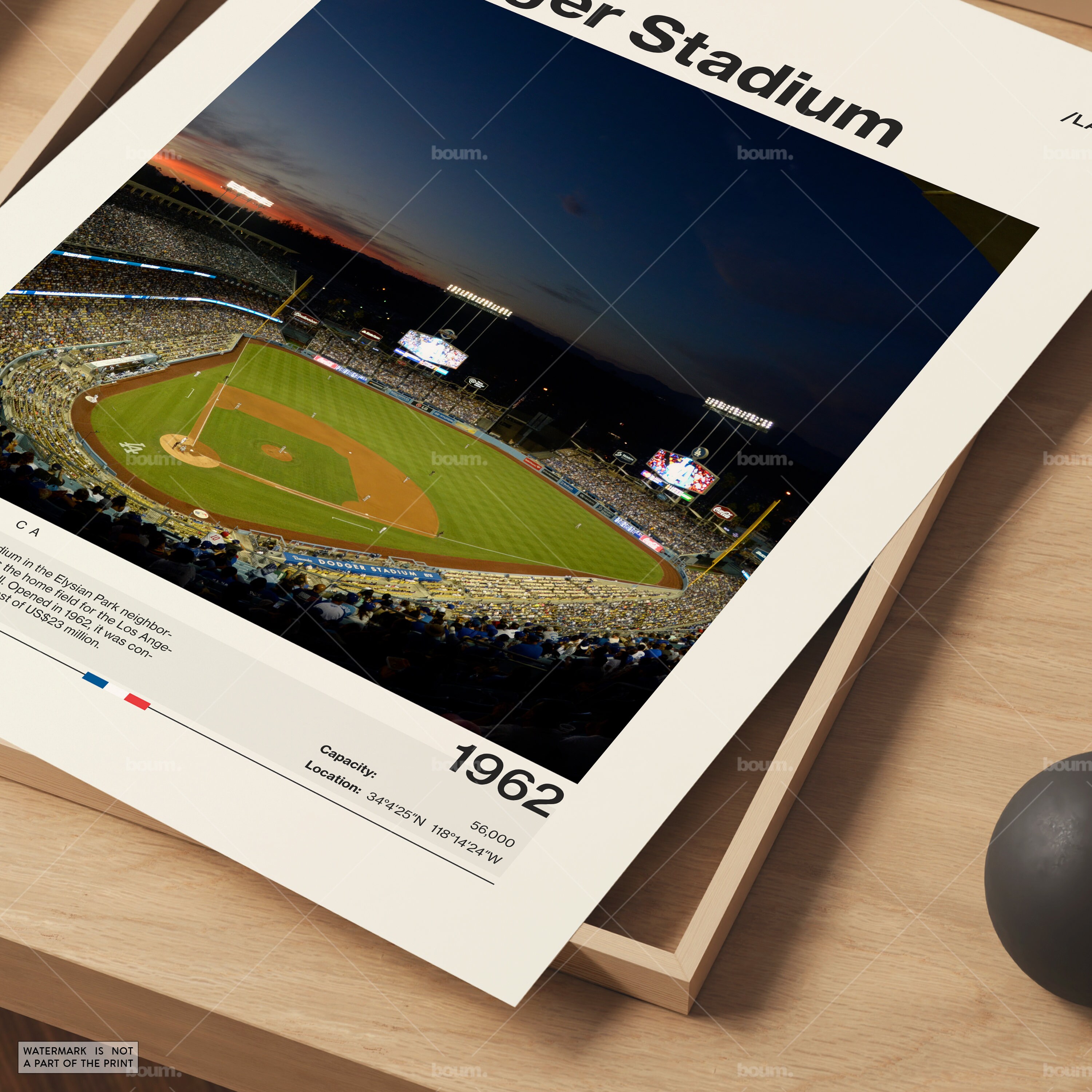 Dodger Stadium Poster, Los Angeles Dodgers Poster Print, MLB Stadium