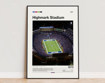 Affiche du stade Highmark, impression d’affiche des Bills de Buffalo, affiche du stade NFL, affiche de sport, Mid Century Modern, impression cadeau de fan de football