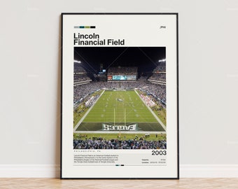 Lincoln Financial Field Poster, Philadelphia Eagles Poster Print, NFL Stadium Poster, Sports Poster,  Mid Century Modern, Football Fan Gift