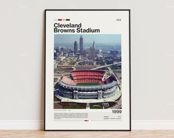 Cleveland Browns Stadium Poster, Cleveland Browns Poster Print, NFL Stadium Poster, Sports Poster,  Mid Century Modern, Football Fan Gift