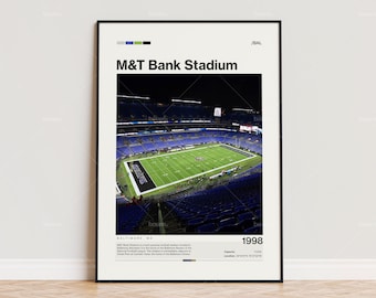 M&T Bank Stadium Poster, Baltimore Ravens Poster Print, NFL Stadium Poster, Sports Poster,  Mid Century Modern, Football Fan Gift Print