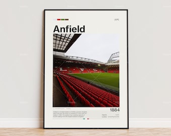 Anfield Stadium Poster, Liverpool FC Poster Print, Football Stadium Poster, Premier League Soccer Art, Sports Poster, Soccer Fan Gift Print