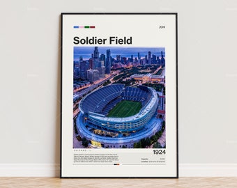 Army Poster, Chicago Bears Poster Druck, NFL Stadion Poster, Sport Poster, Mid Century Modern, Football Fan Geschenk Druck