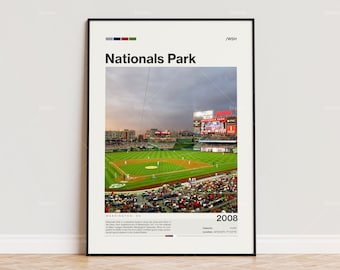 Nationals Park Poster, Washington Nationals Poster Print, MLB Stadium Poster, Sports Poster,  Mid Century Modern, Baseball Fan Gift Print