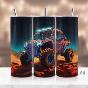 Night Desert SxS Tumbler Wrap Sublimation Design UTV Tumbler Sublimation Design Off Road RZR Digital Design - Instant Download