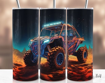 Night Desert SxS Tumbler Wrap: Off-Road RZR Sublimation Design (Digital Download)