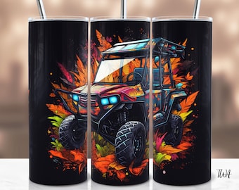 Floral SxS Tumbler Wrap: Off Road RZR Sublimation Design (Digital Download)
