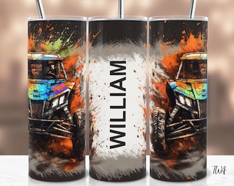 Custom Name SxS Tumbler Wrap: Off-Road RZR Sublimation Design (Digital Download)