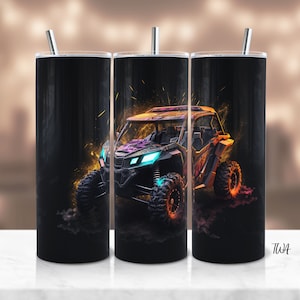 Dark Night SxS Tumbler Wrap Sublimation Design UTV Tumbler Sublimation Design Off Road RZR Digital Design - Instant Download