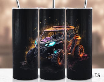 Dark Night SxS Tumbler Wrap: Off-Road RZR Sublimation Design (Digital Download)
