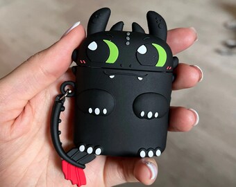 Krokmou Comment dresser votre dragon Étui pour Airpods 1/2/pro/3rd, Étuis mignons pour Airpods, Étui pour écouteurs, Étui pour Airpods de dessin animé, Étui pour Airpods 3D