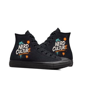 Nerd Life Culture High Top Sneakers | Graffiti Tech Streetwear