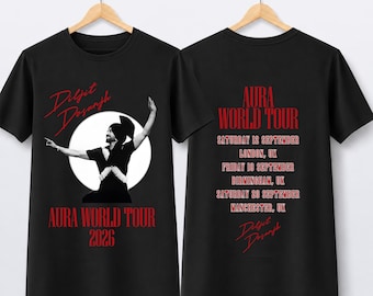 New Adults Kids Unisex Fit Diljit Dosanjh Concert Gig 2026 AURA World Tour T-Shirt Cotton Short Sleeve Summer Tee Top Fan Gift