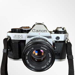 Vintage Canon AE-1 Program 35mm Film Camera, 50mm f/1.8 Lens, Serviced Ready to Shoot Camera