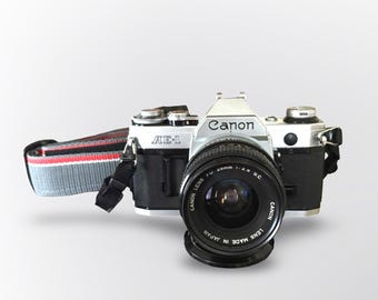 Vintage Canon AE-1 35mm Film Camera, Canon 28mm f/2.8 Lens, Canon Strap, Serviced and Ready to Shoot