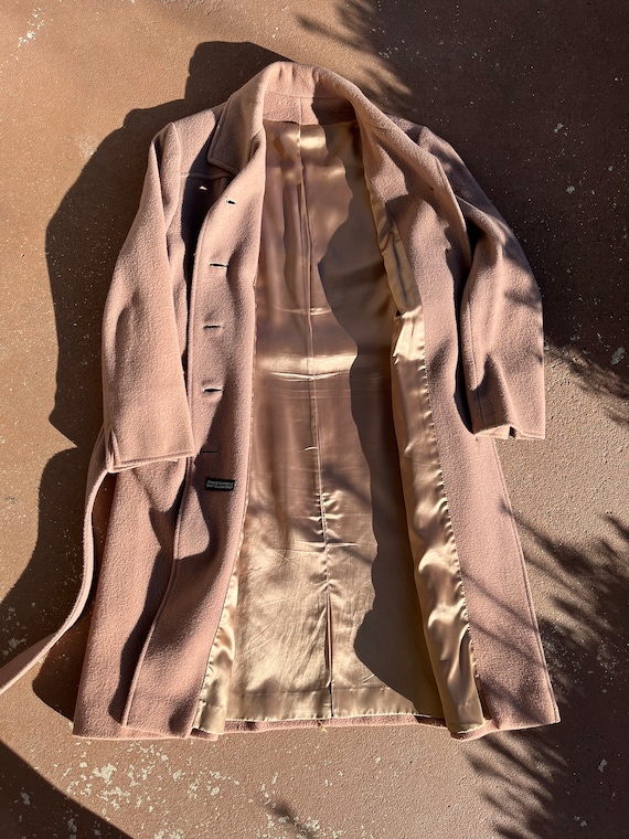 Vintage Women's Light Brown Wool Belted Coat, Siz… - image 4