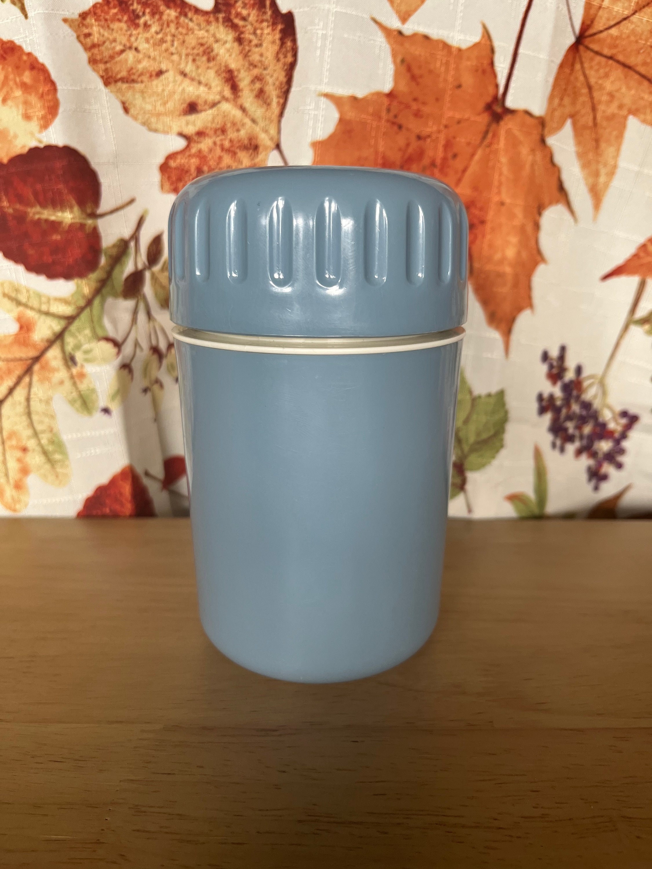 Vintage 1970s Blue Tupperware Thermos, HTF Plastic, Hot Beverage