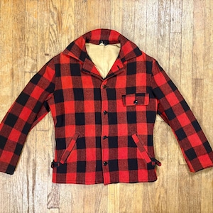 Vintage jaren 1950 geruit wollen werkjack - Minnesota Woolen Co. - maat medium