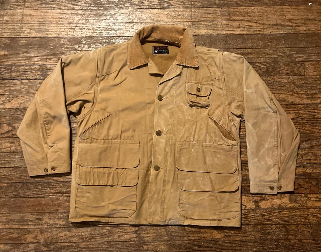 80'S RED HEAD Stand Collar Fishing Jacket Men's XL Vintage unclear Beige type Vintage Second Hand