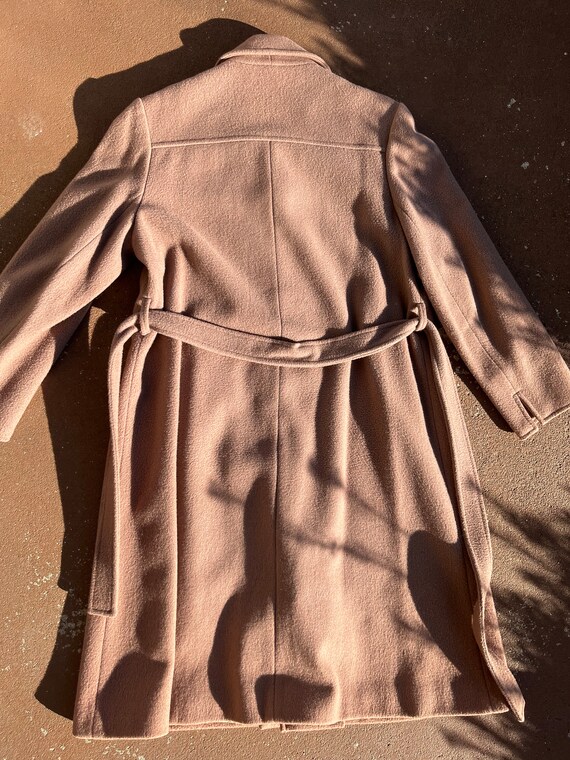 Vintage Women's Light Brown Wool Belted Coat, Siz… - image 3
