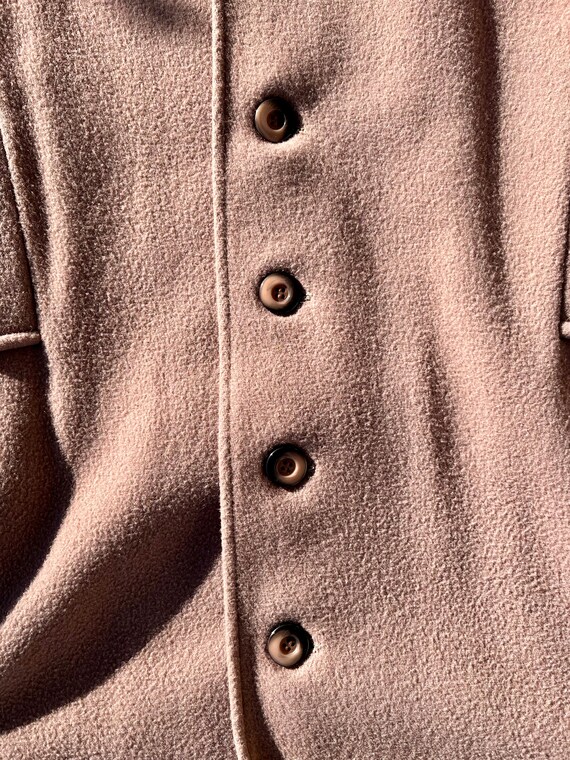 Vintage Women's Light Brown Wool Belted Coat, Siz… - image 6