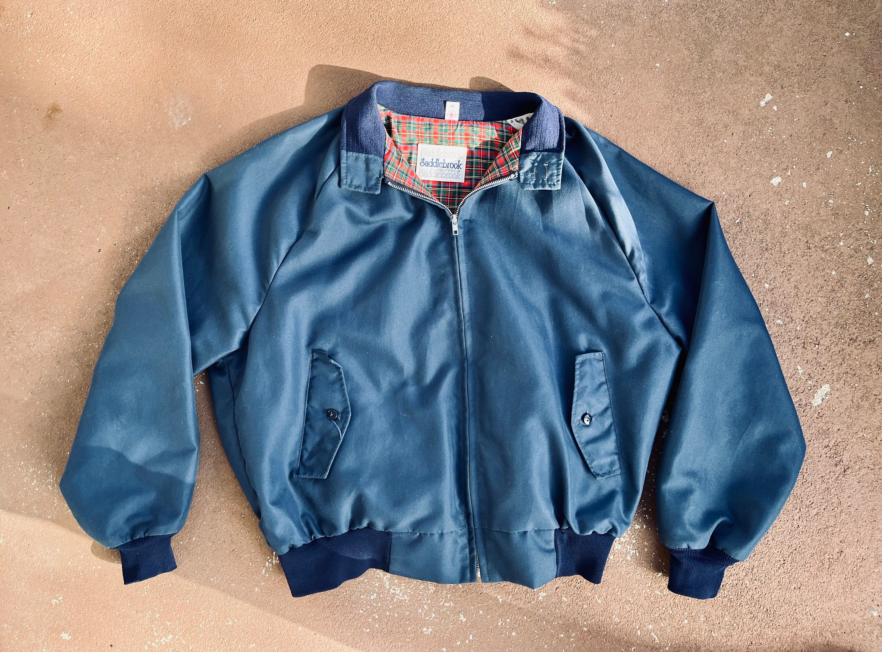 ジャケット・アウター 60s 70s USA fade blue harrington jacket Vintage 70s Campus Harrington Ricky Jacket Rockabilly Light