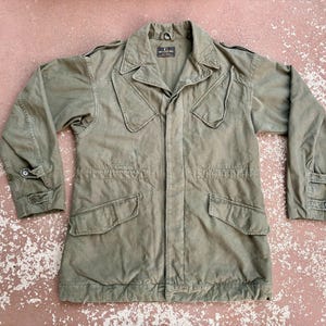 Vintage 1970s Dutch Military M65 Style Jacket, Size Medium, OG-107 Field Jacket, Slant Pocket