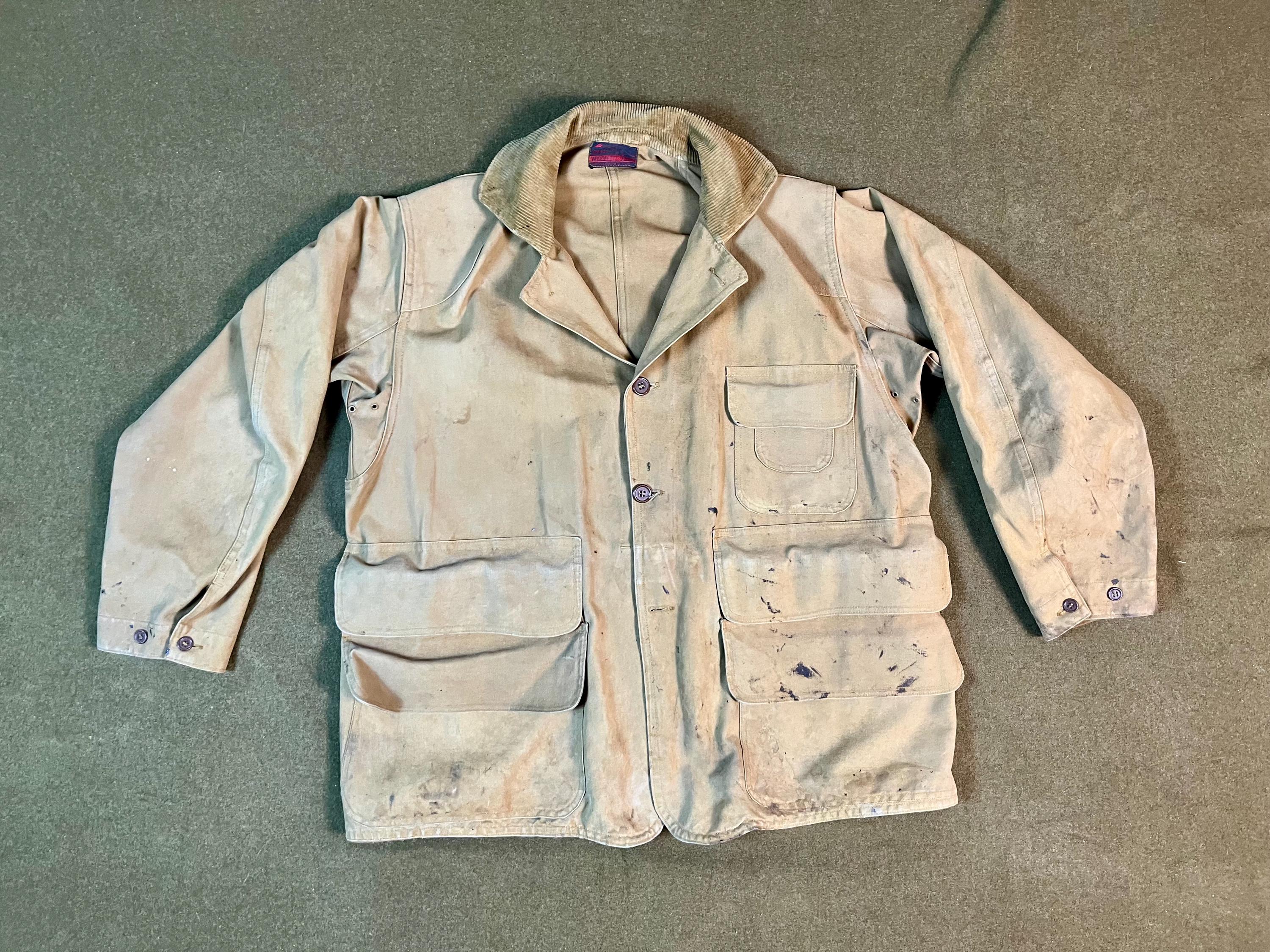 Vintage 1940s Montgomery Ward Canvas Hunting Jacket, Size