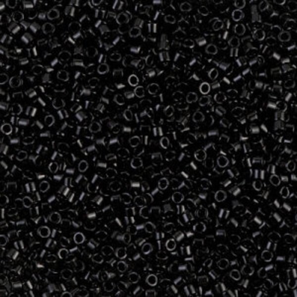 Miyuki Delica Beads 11/0 Black DB0010, bag of 5 Grams