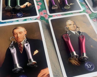 New Knitting needle earrings upcycled gift for her