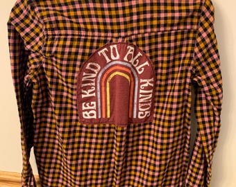 upcycled be kind flannel shirt