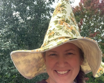 Handmade floral witch hat